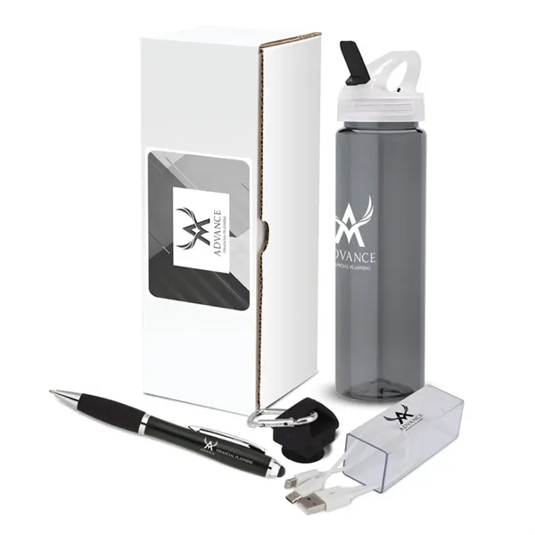 3-piece gift set that includes a 25 oz. PET water bottle,... from ASI 67866 Logomark/Valumark