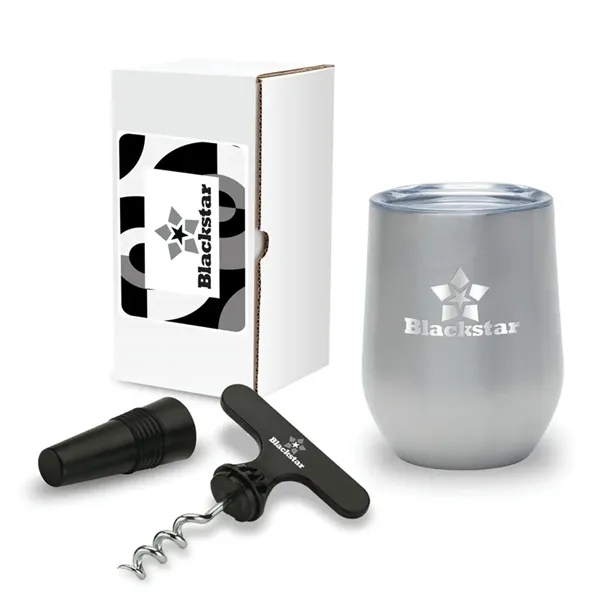 Delight two-piece gift set with 12-ounce stainless steel wine cup and... from ASI 67866 Logomark/Valumark