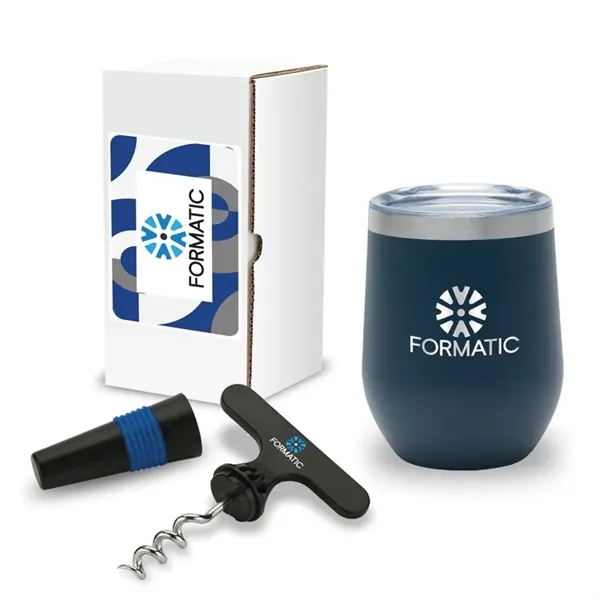 Delight two-piece gift set with 12-ounce stainless steel wine cup and... from ASI 67866 Logomark/Valumark