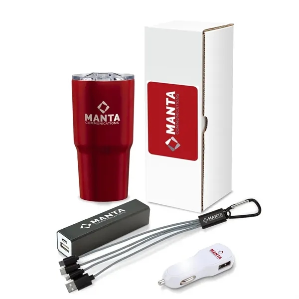 Systems 4-piece technology set with 20 oz. tumbler, mobile power bank,... from ASI 67866 Logomark/Valumark
