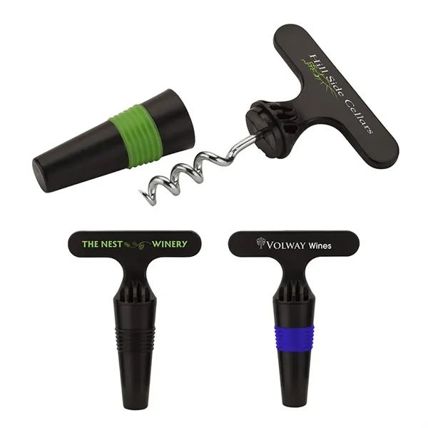 0.88" x 3.5" x 2.5" Pica ABS plastic and metal corkscrew... from ASI 67866 Logomark/Valumark / Valumark™