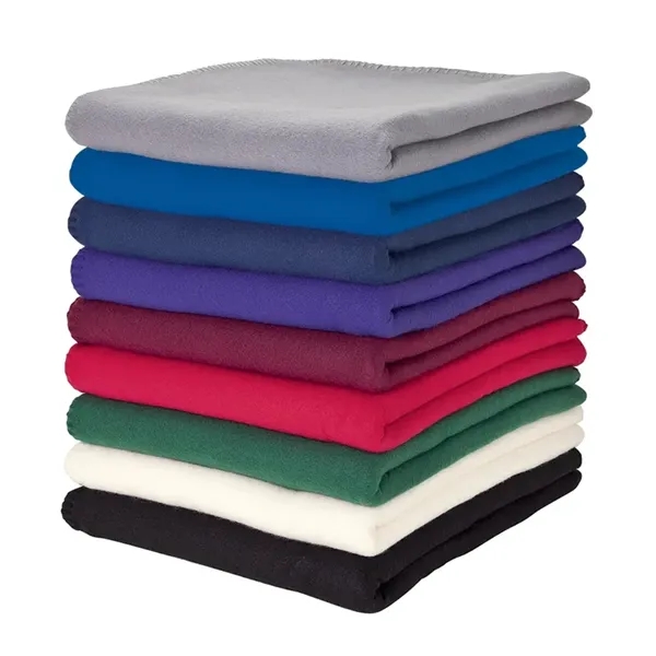 0.12" x 60" x 50" fleece blanket with color-matching whipstitch edging.... from ASI 67866 Logomark/Valumark / Valumark™