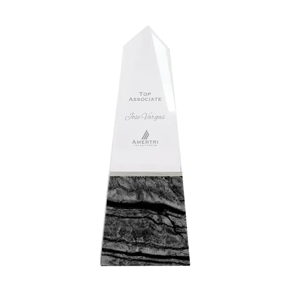 Deneb Crystal Obelisk with Marble Base... from ASI 67866 Logomark/Valumark