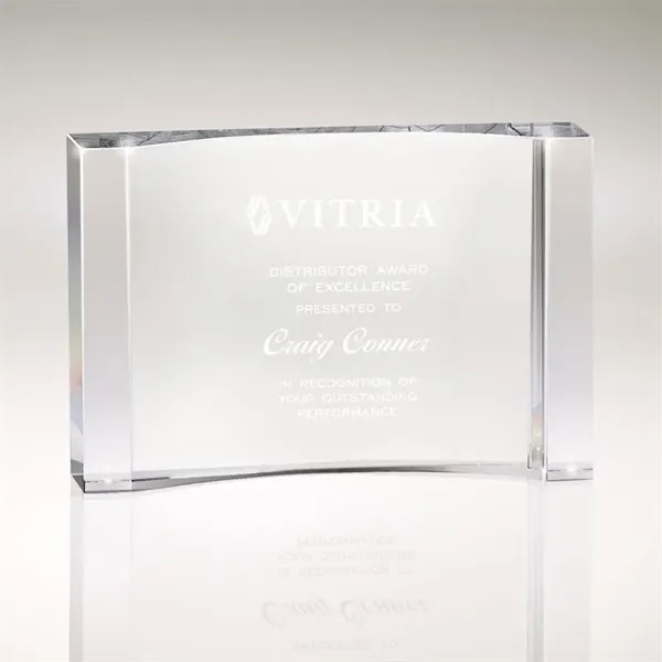 1" x 4" x 6" Bacia concave cut block crystal award... from ASI 67866 Logomark/Valumark