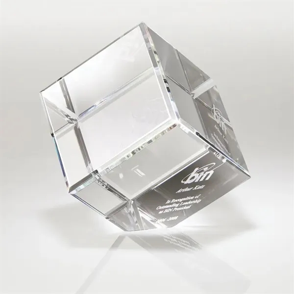 4" x 4" x 4" Canto II crystal corner block award.... from ASI 67866 Logomark/Valumark