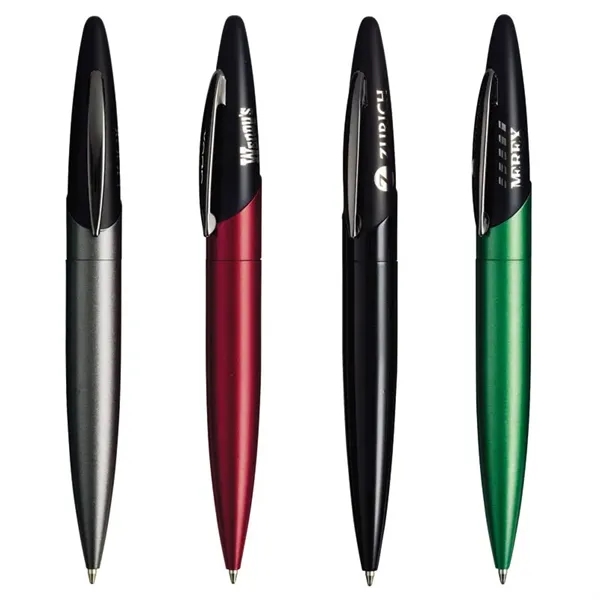 Brass ballpoint pen with twist action mechanism, metallic finish barrel, black... from ASI 67866 Logomark/Valumark