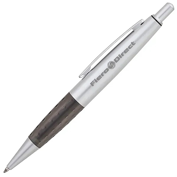 Ballpoint pen with solid brass cap, textured transparent grip, push-action mechanism,... from ASI 67866 Logomark/Valumark