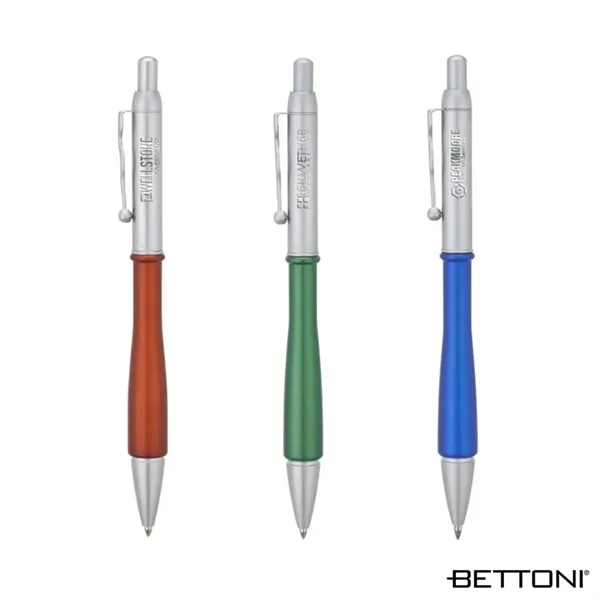 Ballpoint pen with solid brass construction, cool wavy clip, rubberized metallic... from ASI 67866 Logomark/Valumark