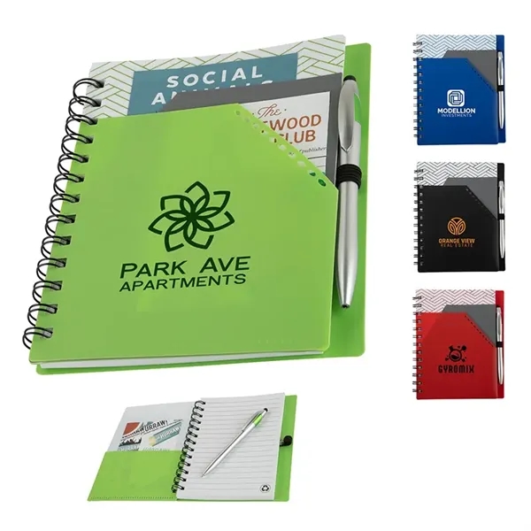 Trapezoid Junior Notebook w/ Stylus Pen... from ASI 67866 Logomark/Valumark