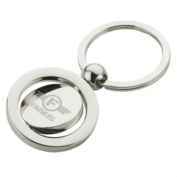 0.38" x 2.88" x 1.88" Biru silver finish metal keyring with... from ASI 67866 Logomark/Valumark / Valumark™