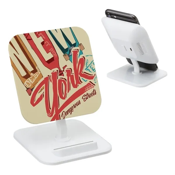 3.38" x 4" x 3.38" Argus adjustable wireless charging stand.... from ASI 67866 Logomark/Valumark