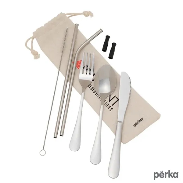 Perka® Castellana 8-Piece Steel Straw & Utensil Set... from ASI 67866 Logomark/Valumark