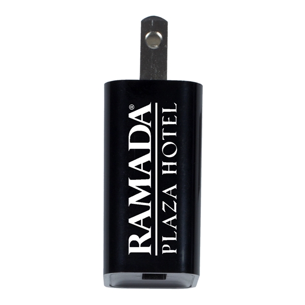 1 5/8" x 1 3/16" plastic USB wall adapter and charger.... from ASI 62660 Innovation Line