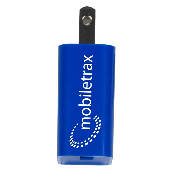 1 5/8" x 1 3/16" plastic USB wall adapter and charger.... from ASI 62660 Innovation Line