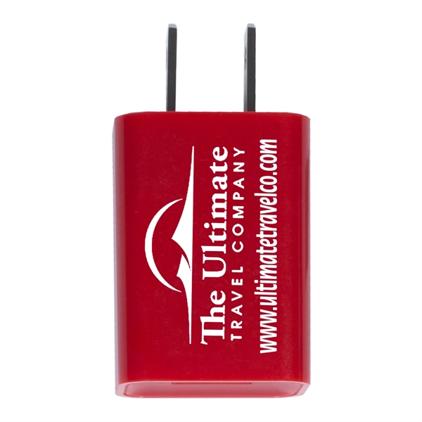 1 5/8" x 1 3/16" plastic USB wall adapter and charger.... from ASI 62660 Innovation Line