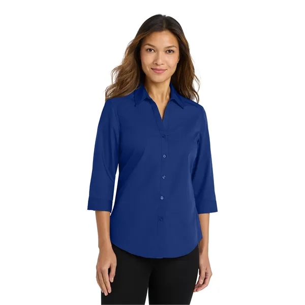 Port Authority Ladies 3/4-Sleeve Carefree Poplin Shirt.... from ASI 84863 SanMar