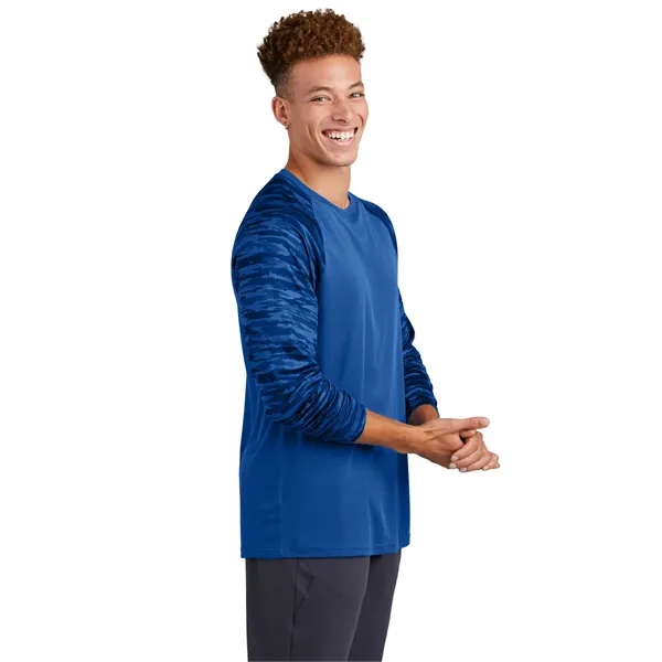 Sport-Tek Drift Camo Colorblock Long Sleeve Tee... from ASI 84863 SanMar