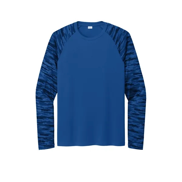 Sport-Tek Drift Camo Colorblock Long Sleeve Tee... from ASI 84863 SanMar