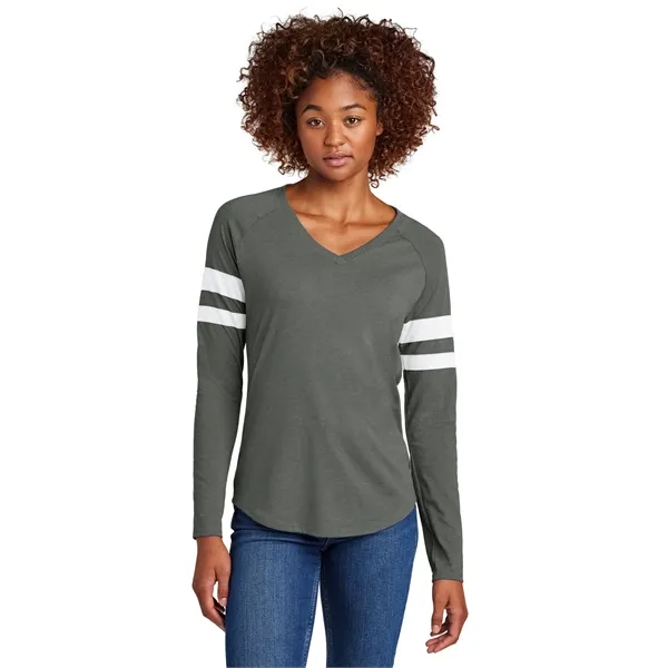 Sport-Tek Ladies Halftime Stripe Long Sleeve V-Neck Tee... from ASI 84863 SanMar