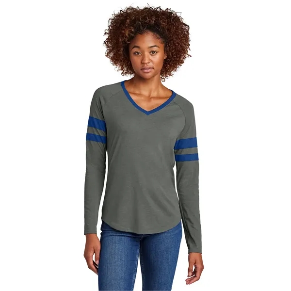 Sport-Tek Ladies Halftime Stripe Long Sleeve V-Neck Tee... from ASI 84863 SanMar