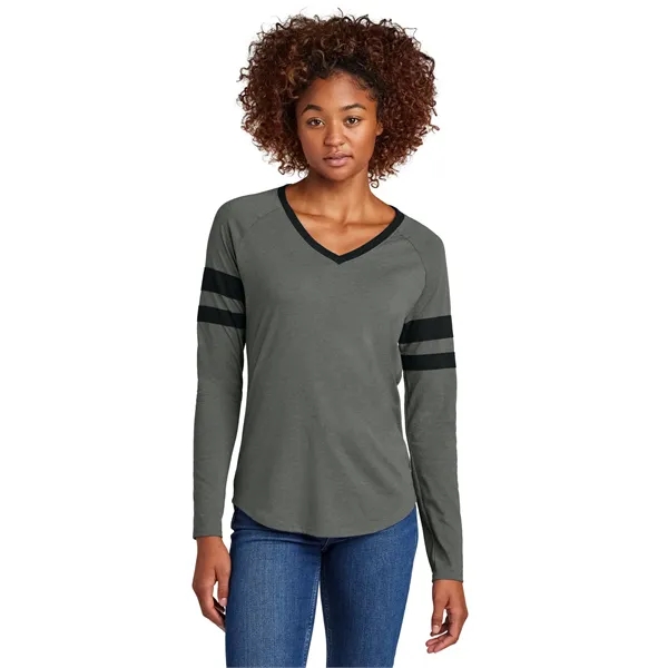 Sport-Tek Ladies Halftime Stripe Long Sleeve V-Neck Tee... from ASI 84863 SanMar