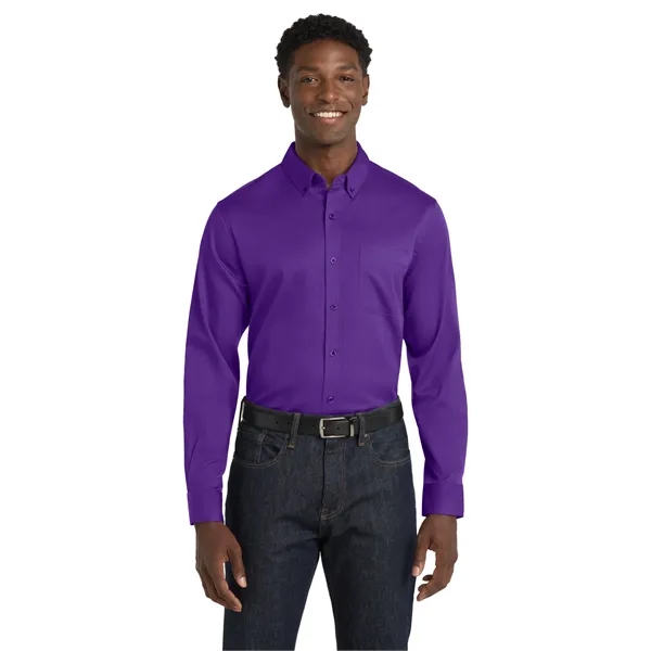 Port Authority Long Sleeve SuperPro React Twill Shirt.... from ASI 84863 SanMar