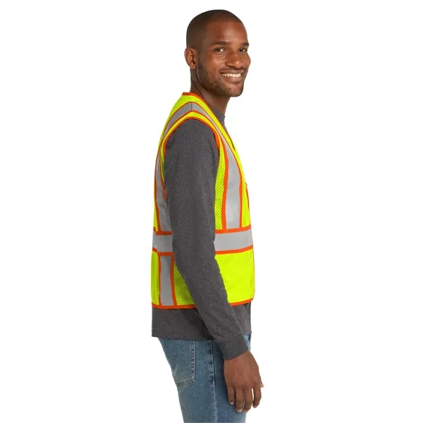 CornerStone ANSI 107 Class 2 Mesh Zippered Two-Tone Vest.... from ASI 84863 SanMar