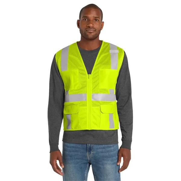 CornerStone ANSI 107 Class 2 Mesh Six-Pocket Zippered Vest.... from ASI 84863 SanMar