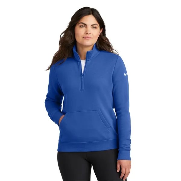 Nike Ladies Club Fleece Sleeve Swoosh 1/2-Zip... from ASI 84863 SanMar