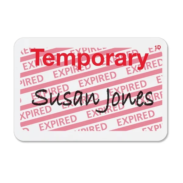 TEMPbadge 2-part expiring badges let you know when a visitor's time... from ASI 79898 Promovision / PROMOVISION