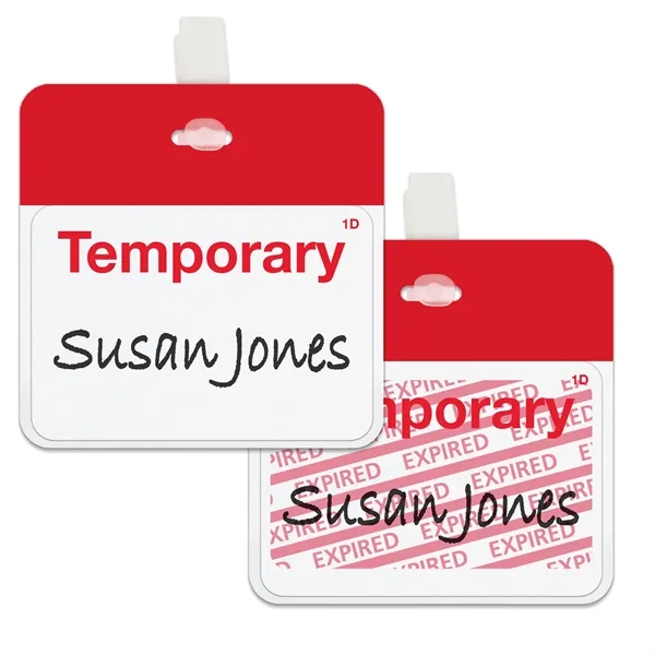 TEMPbadge 2-part expiring badges let you know when a visitor's time... from ASI 79898 Promovision / PROMOVISION
