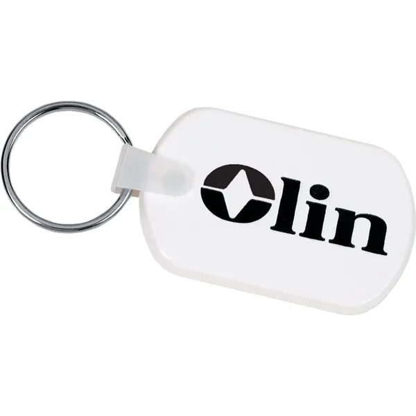 2.18" x 0.12" x 1.37" PVC key tag with metal split... from ASI 66887 PCNA / Bullet