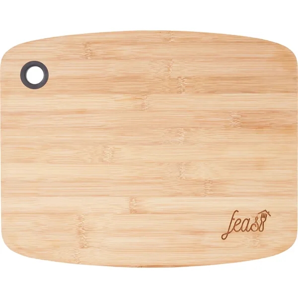 15" x 12" bamboo cutting board with thumb hole and silicone... from ASI 66887 PCNA / Leeds