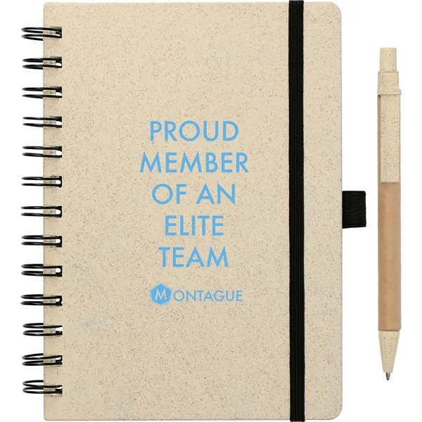 5" x 7" wheat straw notebook with pen and 70 sheets... from ASI 66887 PCNA / Bullet