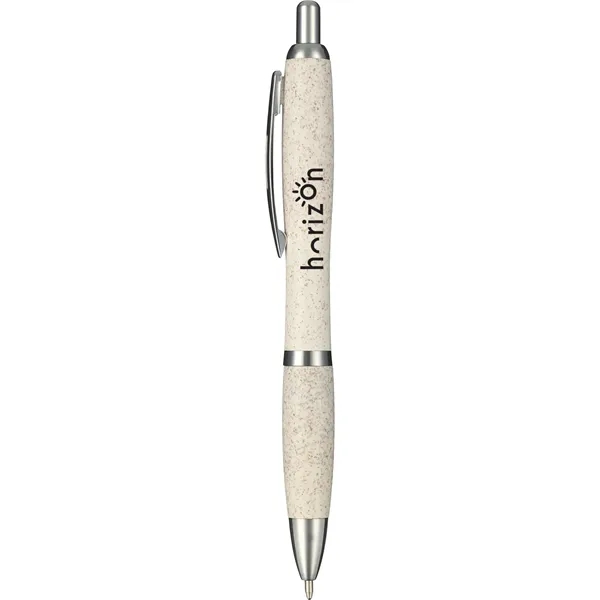 Plunger action ballpoint with chrome accents and 45% wheat straw construction.... from ASI 66887 PCNA / Bullet