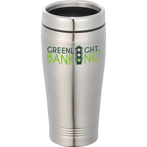16 oz. double wall stainless steel tumbler with push-on, slide-lock lid.... from ASI 66887 PCNA / Bullet