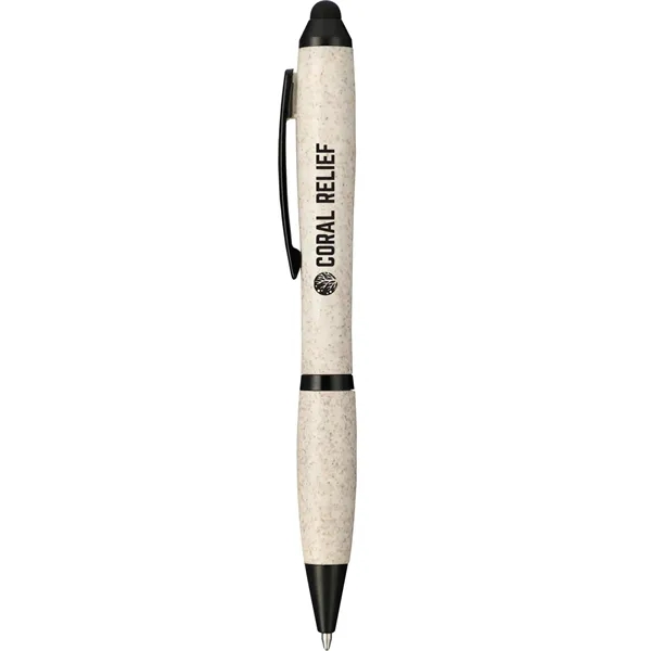 Twist action ballpoint pen with black ink, stylus and 40% wheat... from ASI 66887 PCNA / Bullet