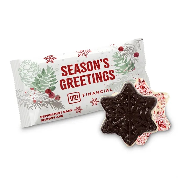 .75 oz Full Color Wrapped Peppermint Bark Snowflake... from ASI 44900 NC Custom (CI/Lanco) / Chocolate Inn