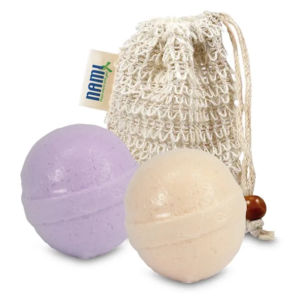 Self-care set includes a loofah bag, and 2 bath bombs... from ASI 73497 Natural Trends