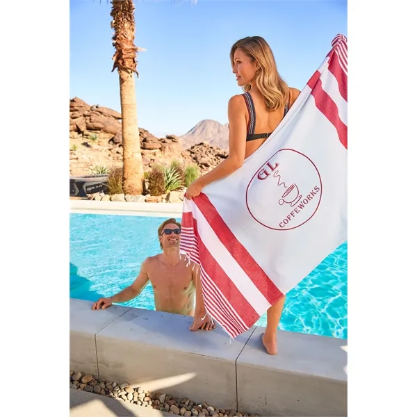 Quick drying, absorbent sand-free Turkish peshtemal towel.... from ASI 91605 Towel Specialties