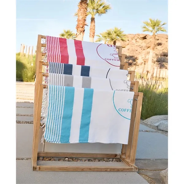 Quick drying, absorbent sand-free Turkish peshtemal towel.... from ASI 91605 Towel Specialties