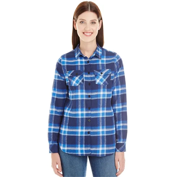 Burnside Ladies' Long Sleeve Plaid Flannel. 5.4 ounce. 80% cotton/20% polyester.... from ASI 89380 Staton Corporate and Casual