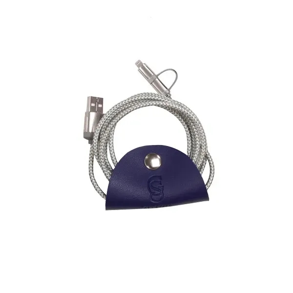 39" USB 2A charging cord with PU leather taco cord wrap... from ASI 57800 Gordon Sinclair / Gordon Sinclair®