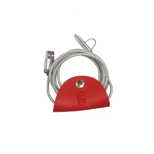 39" USB 2A charging cord with PU leather taco cord wrap... from ASI 57800 Gordon Sinclair / Gordon Sinclair®