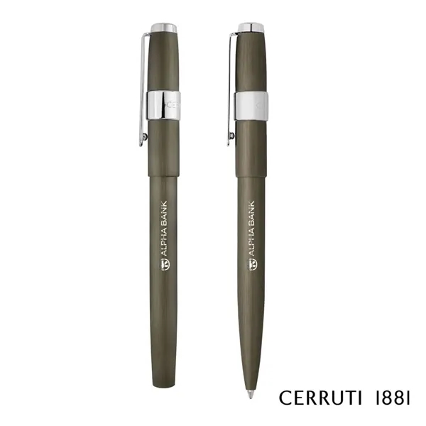 Cerruti 1881® Block Brushed Ballpoint Pen & Fountain Pen Gift Set... from ASI 84592 St Regis Group
