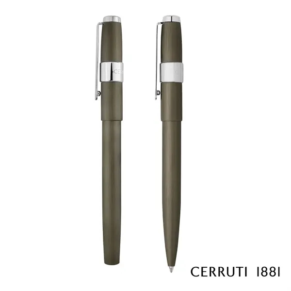 Cerruti 1881® Block Brushed Ballpoint Pen & Fountain Pen Gift Set... from ASI 84592 St Regis Group