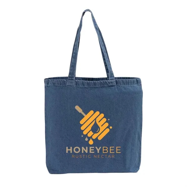 Heavy 10 oz denim tote with 17" cotton handles and large... from ASI 67557 LimeLight Ent / Limelight USA