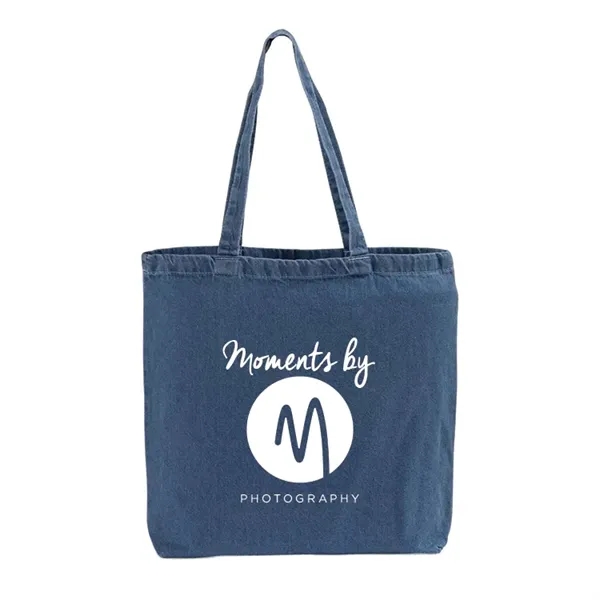 Heavy 10 oz denim tote with 17" cotton handles and large... from ASI 67557 LimeLight Ent / Limelight USA