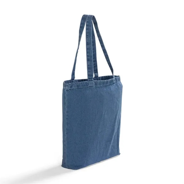 Heavy 10 oz denim tote with 17" cotton handles and large... from ASI 67557 LimeLight Ent / Limelight USA