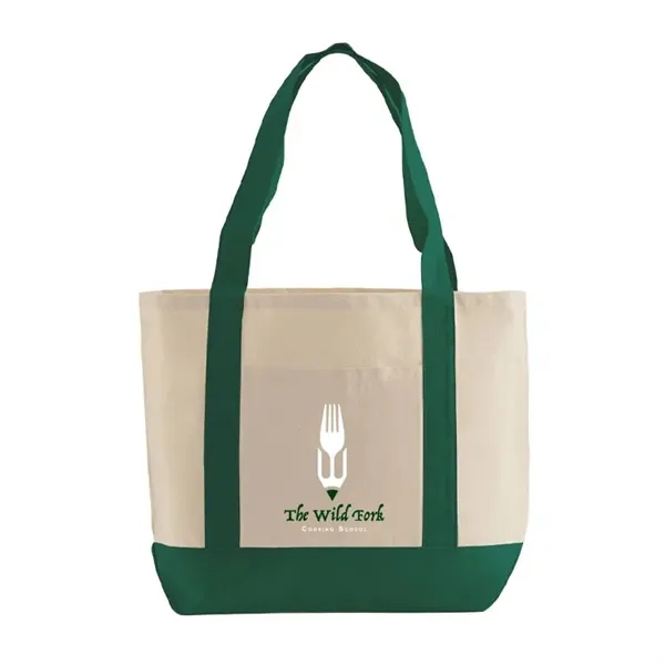 Compact 10 oz cotton tote with front pocket and wide handles.... from ASI 67557 LimeLight Ent / Limelight USA